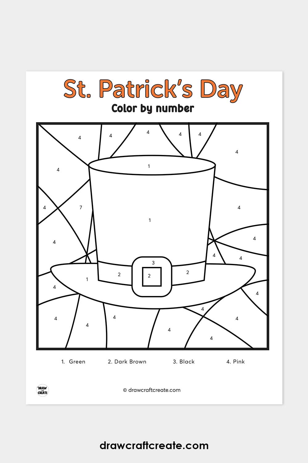 st patricks day color by numbers