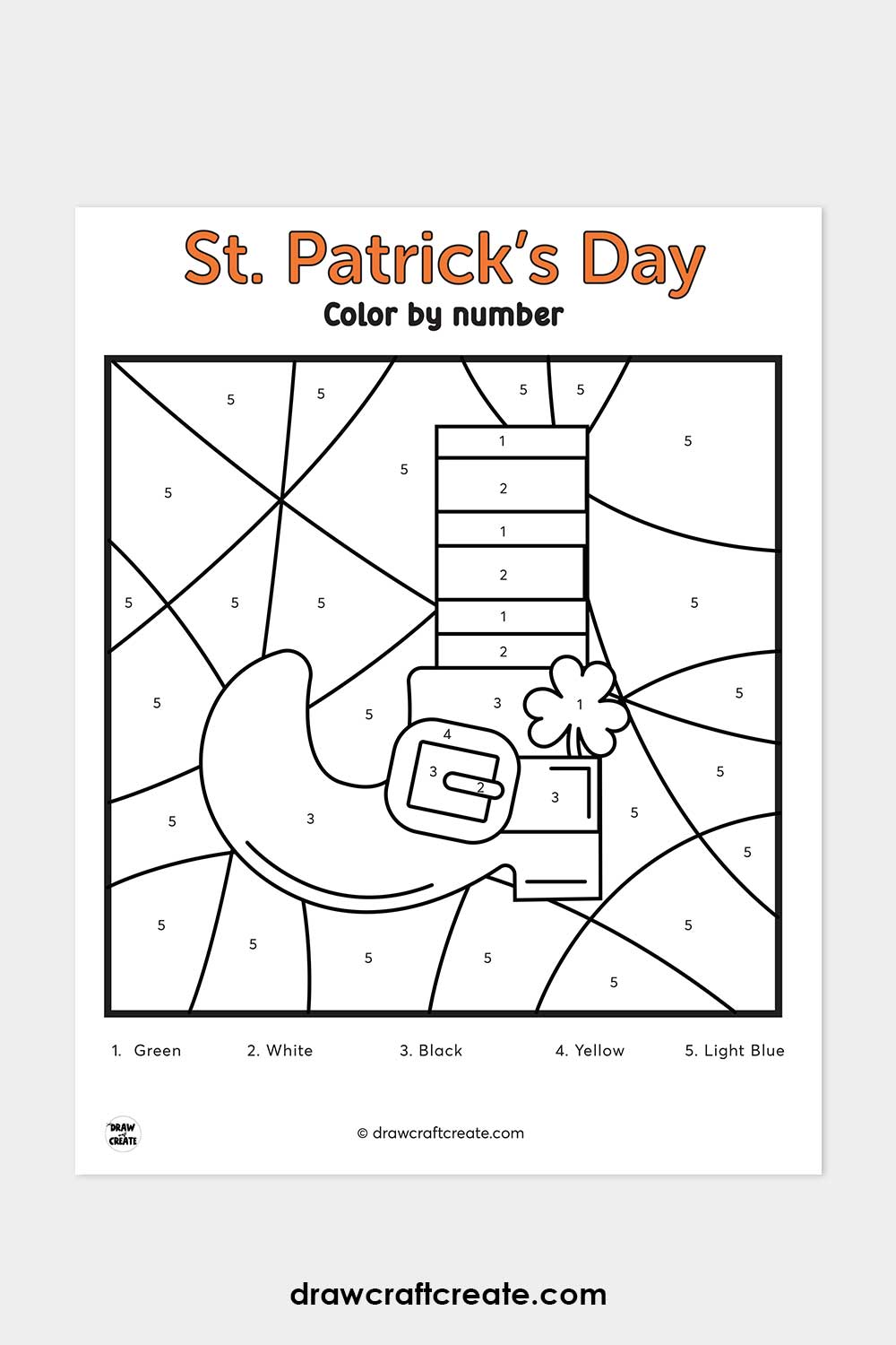st patricks day color by numbers