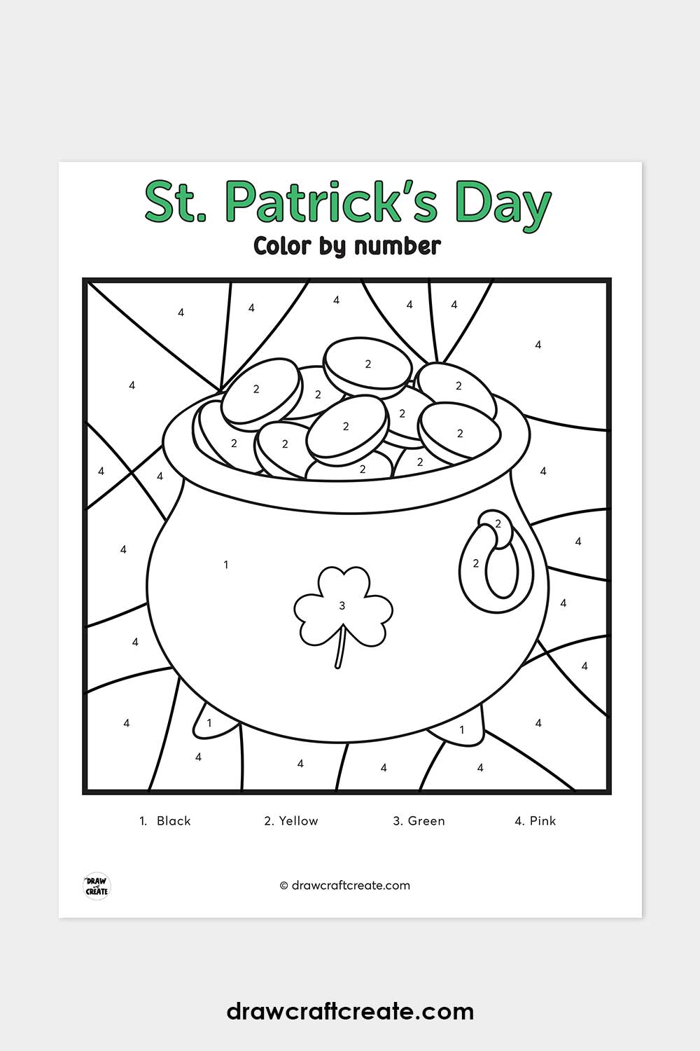 st patricks day color by numbers