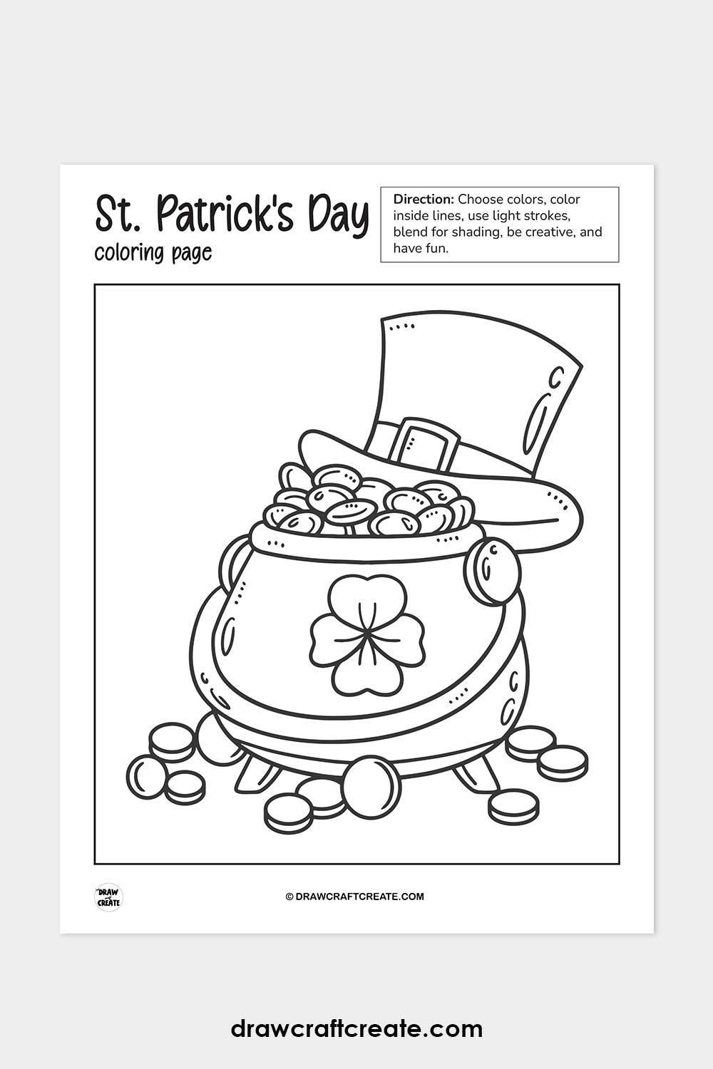 st patricks day coloring page