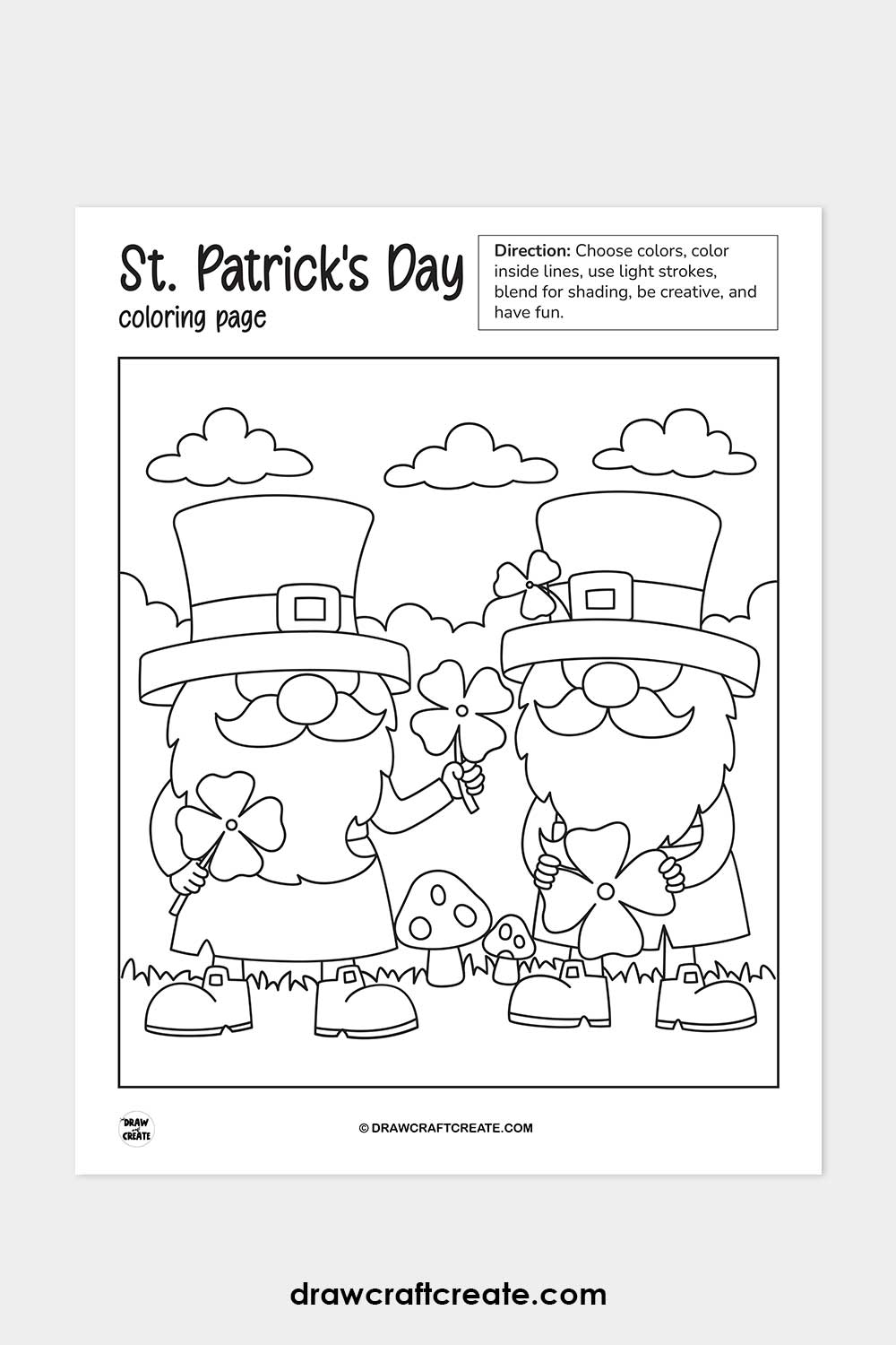 st patricks day coloring page