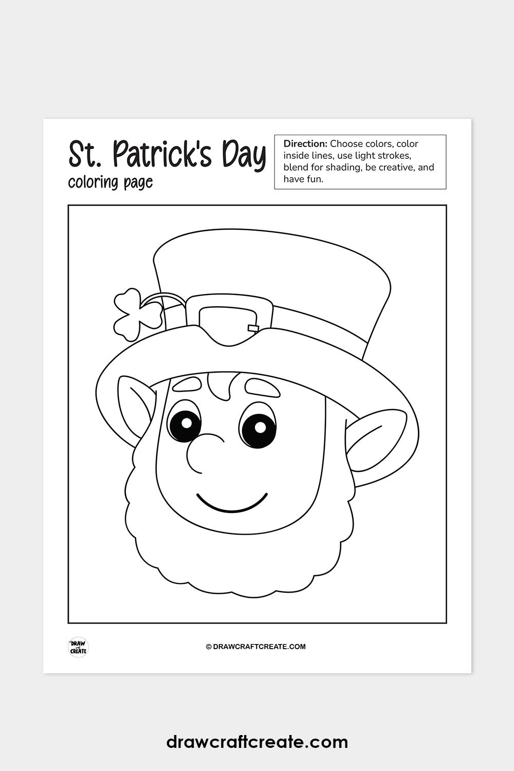 st patricks day coloring page