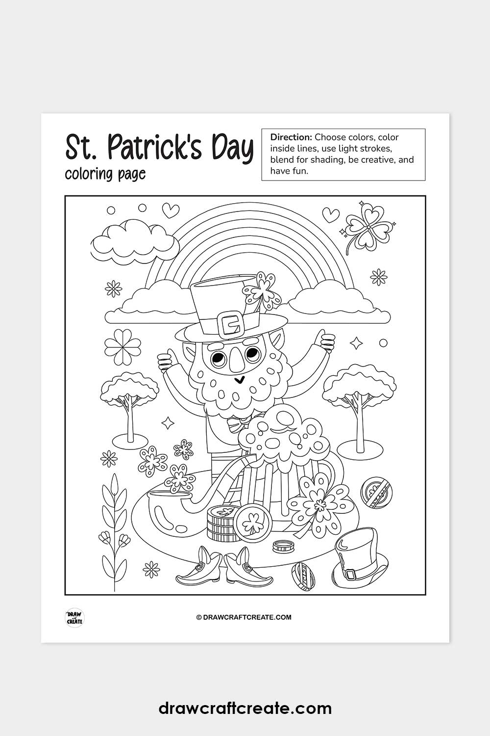 st patricks day coloring page