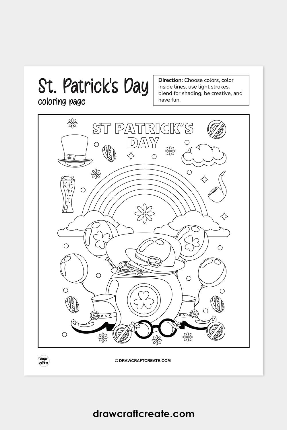 st patricks day coloring page