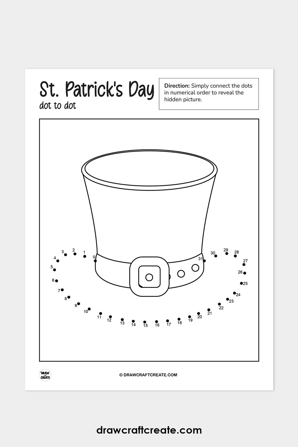 st patricks day dot to dot