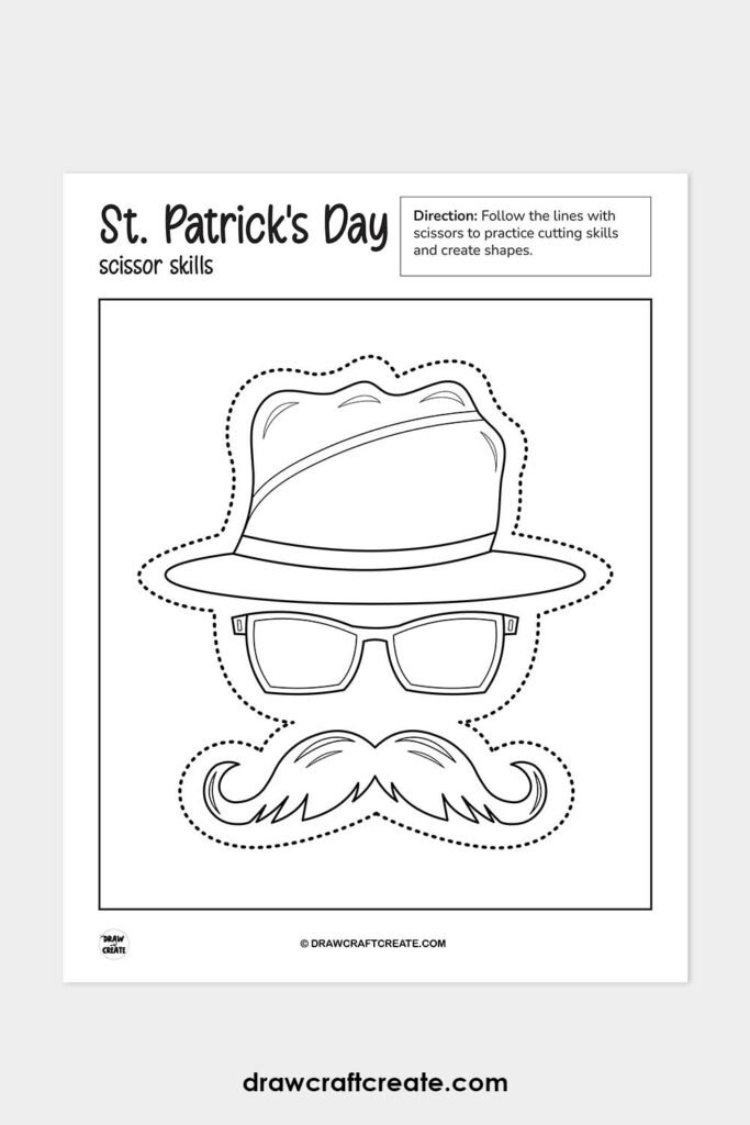 Free Printable St. Patrick's Day Scissor Skills - Draw Craft Create