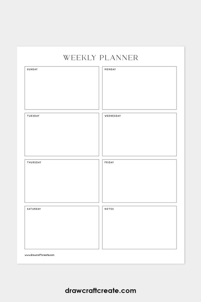 Free Weekly Planner Printables (30 Templates) - Draw Craft Create