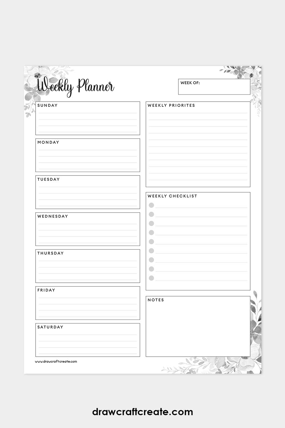 weekly planner printable