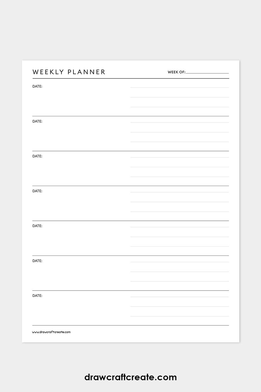 weekly planner printable