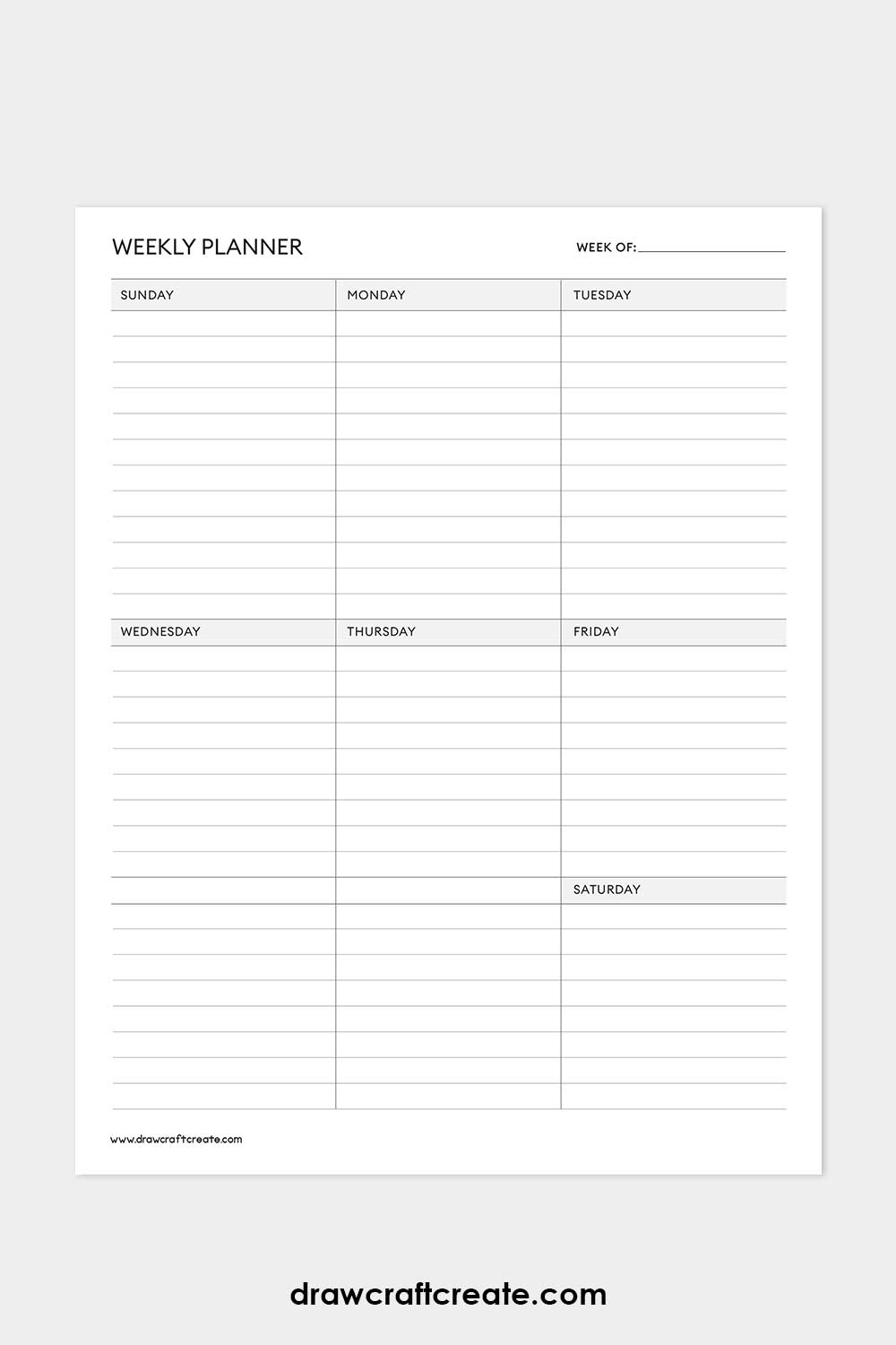 weekly planner printable