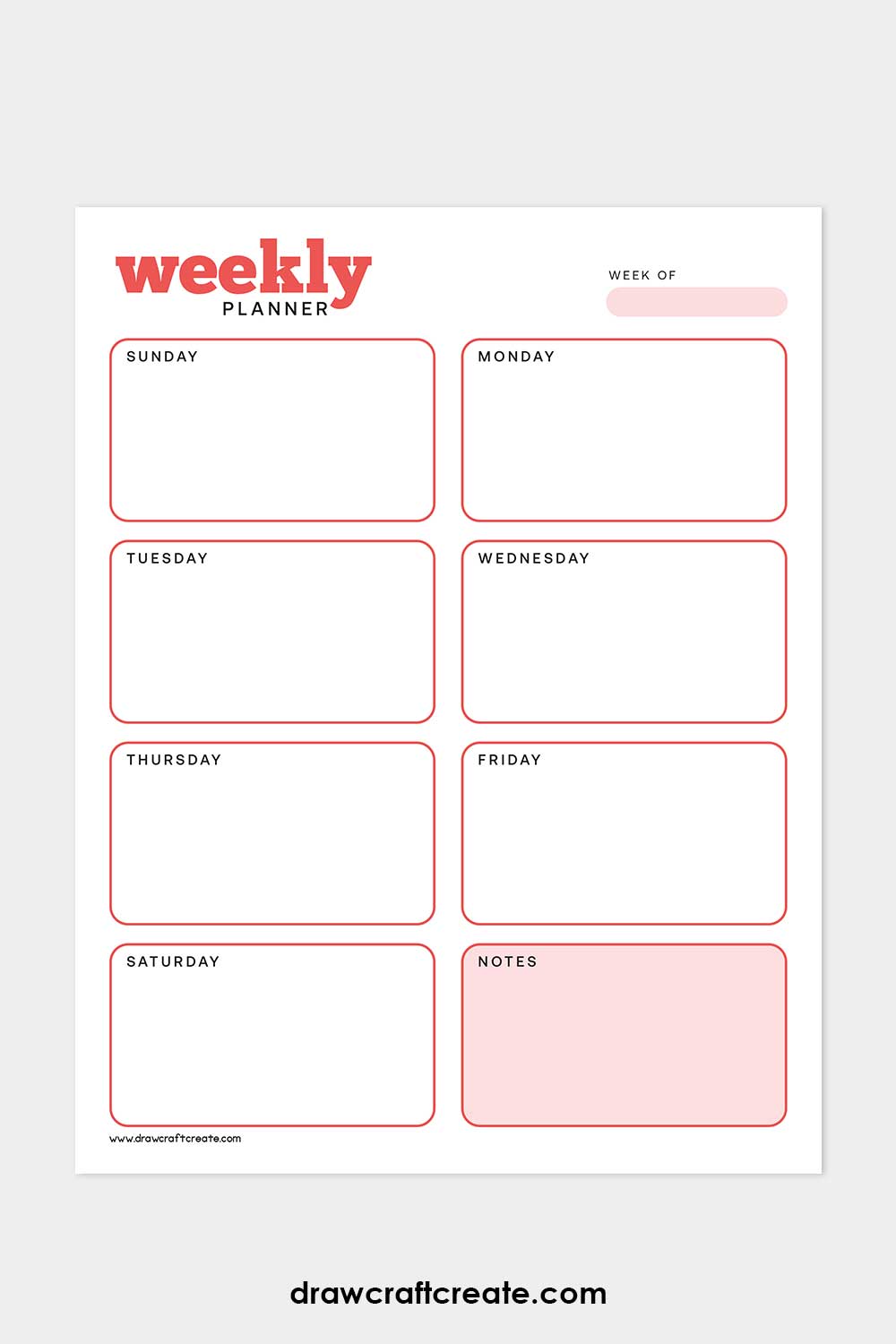 weekly planner printable