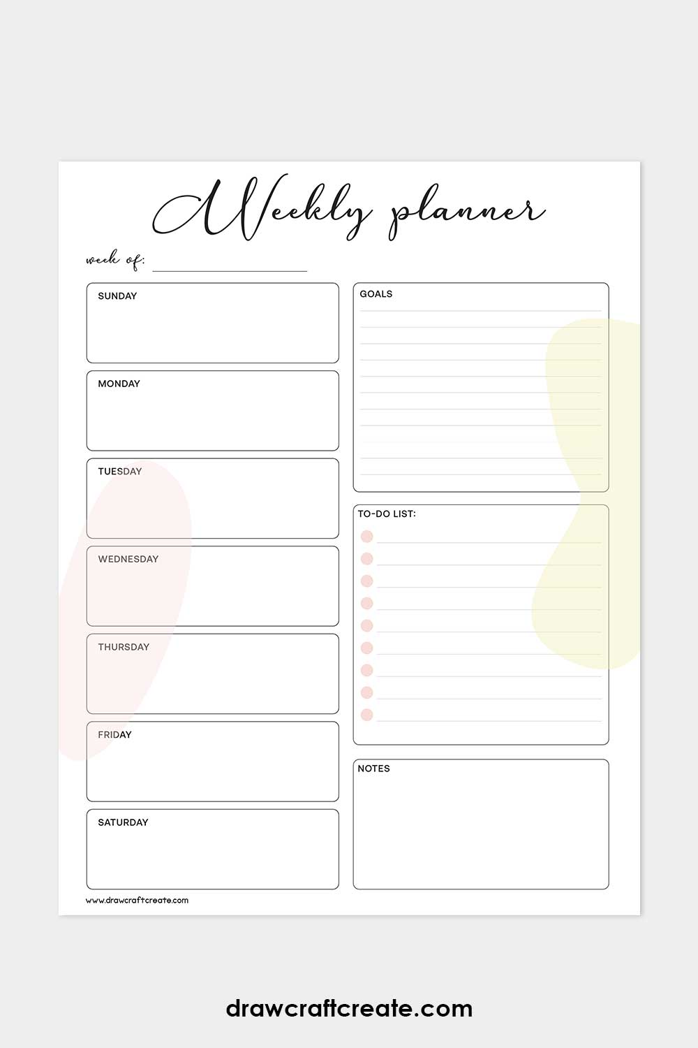 weekly planner printable