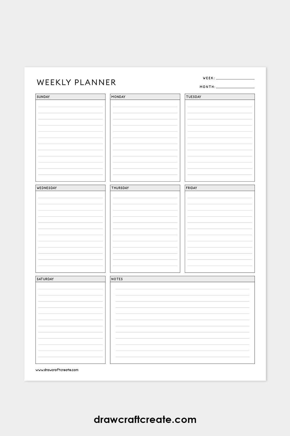 weekly planner printable