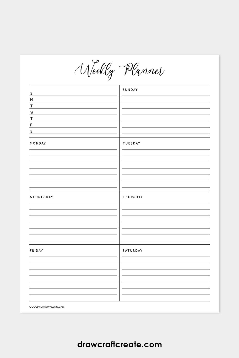 weekly planner printable