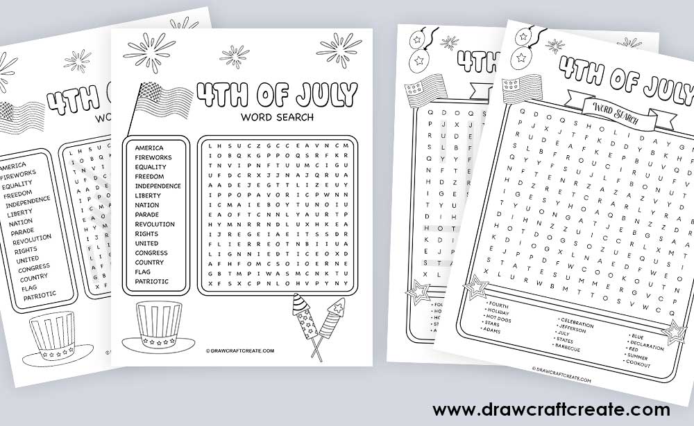 4th of July Word Search answer