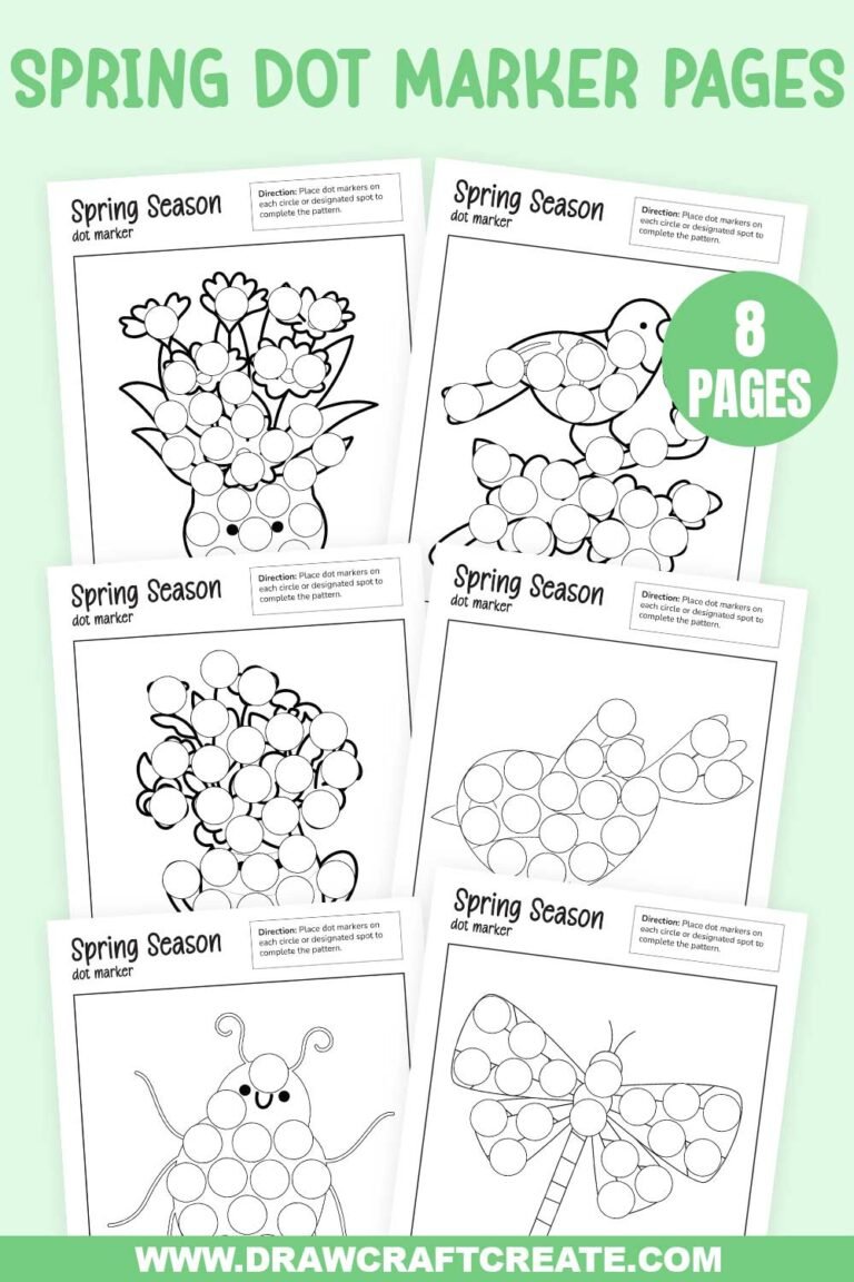 Free Printable Spring Dot Marker Coloring Pages - Draw Craft Create