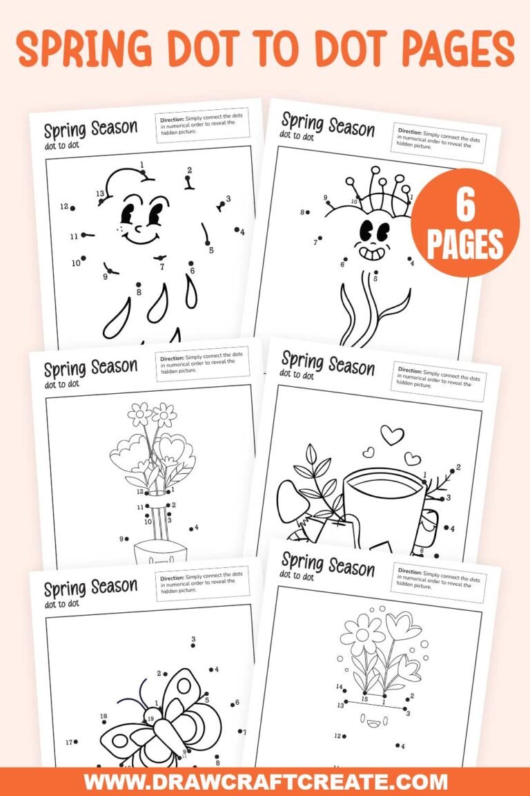 Free Printable Spring Dot Marker Coloring Pages - Draw Craft Create