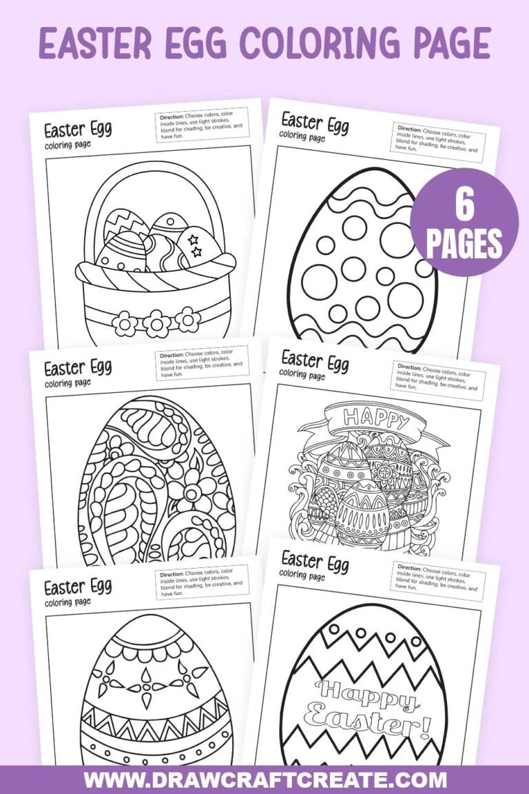 Free Printable Easter Egg Coloring Pages - Draw Craft Create