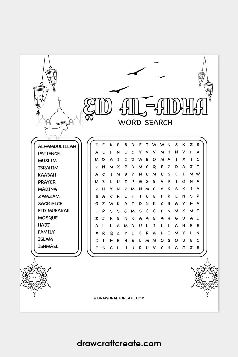 eid al adha word search