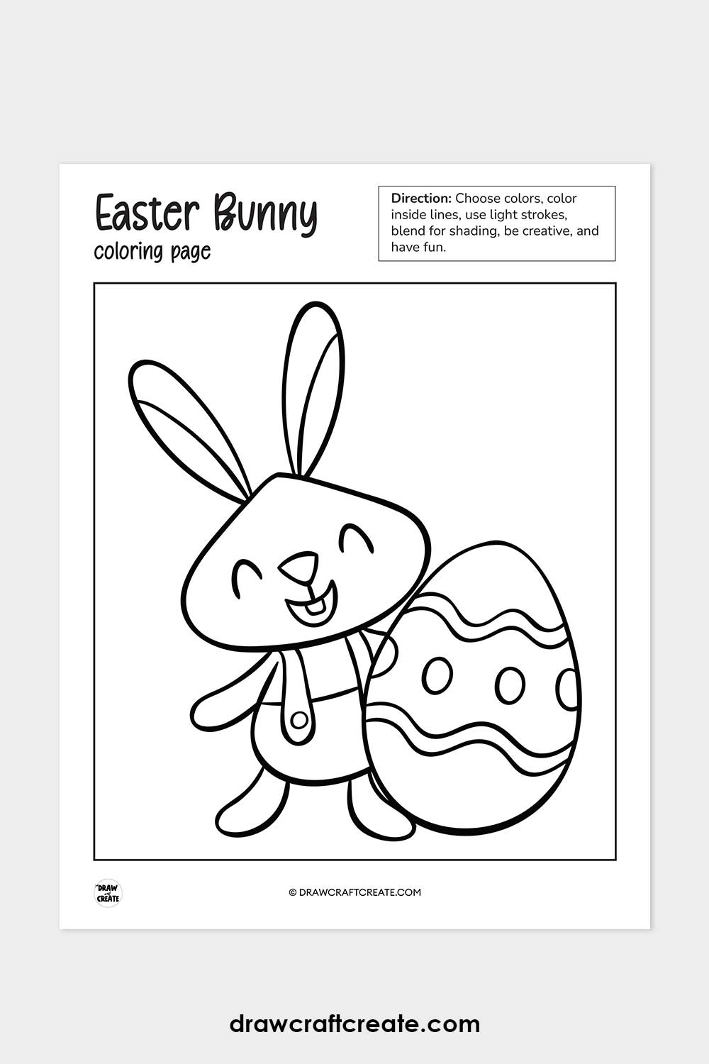 printable easter bunny coloring page