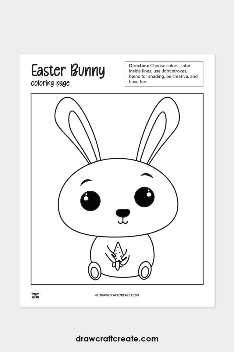 Free Printable Easter Bunny Coloring Pages - Draw Craft Create