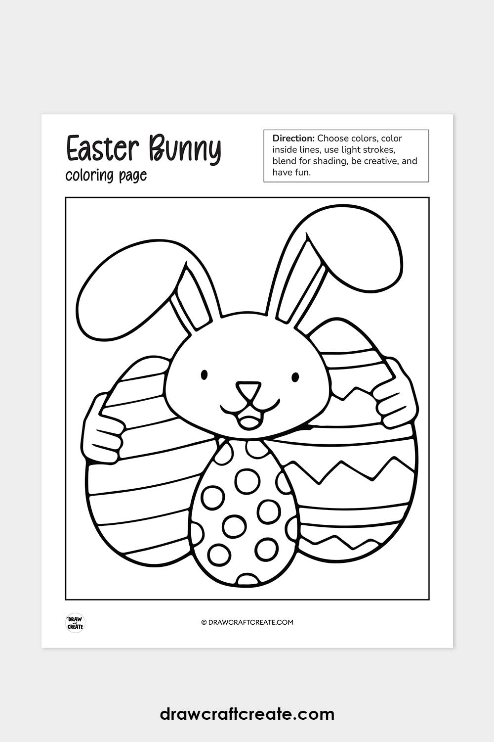 printable easter bunny coloring page