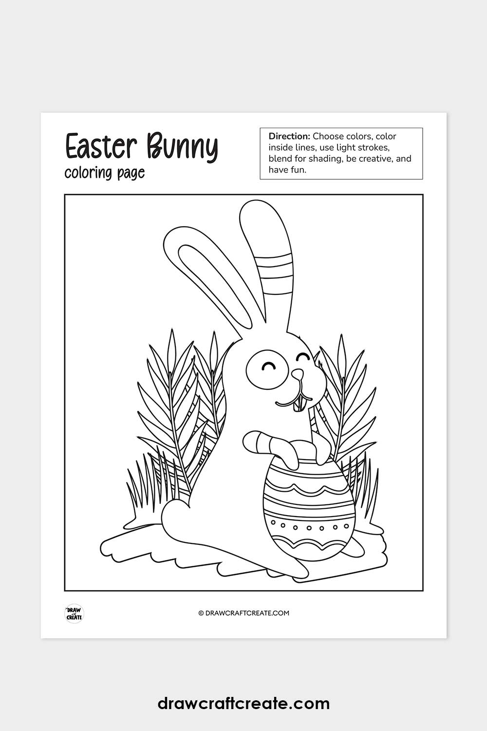 printable easter bunny coloring page