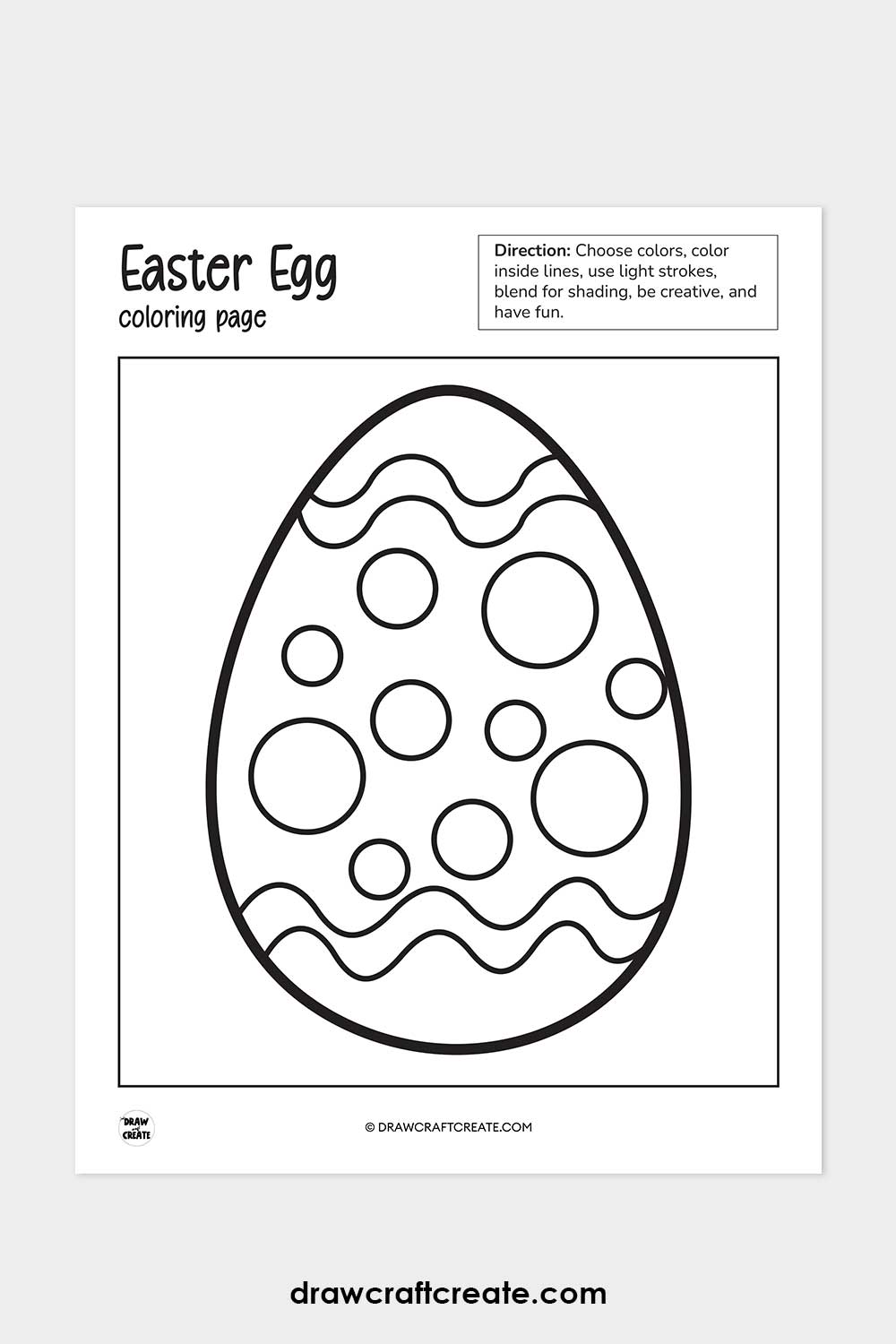 printable easter egg coloring page