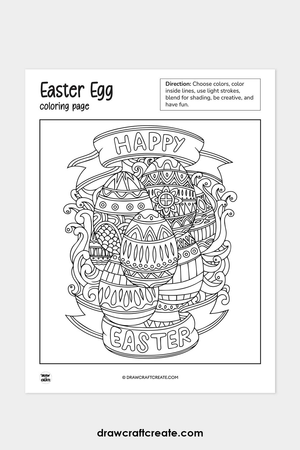 printable easter egg coloring page