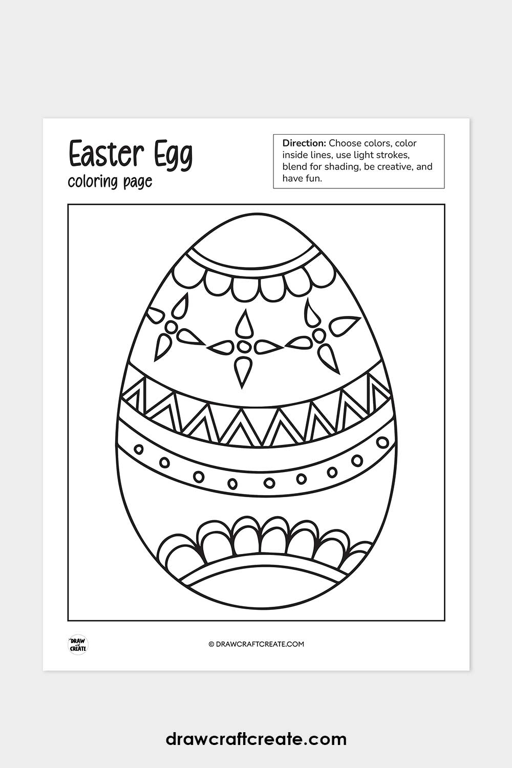printable easter egg coloring page