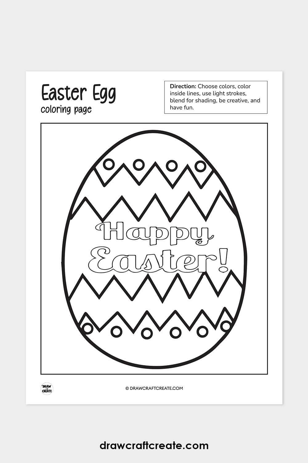 printable easter egg coloring page
