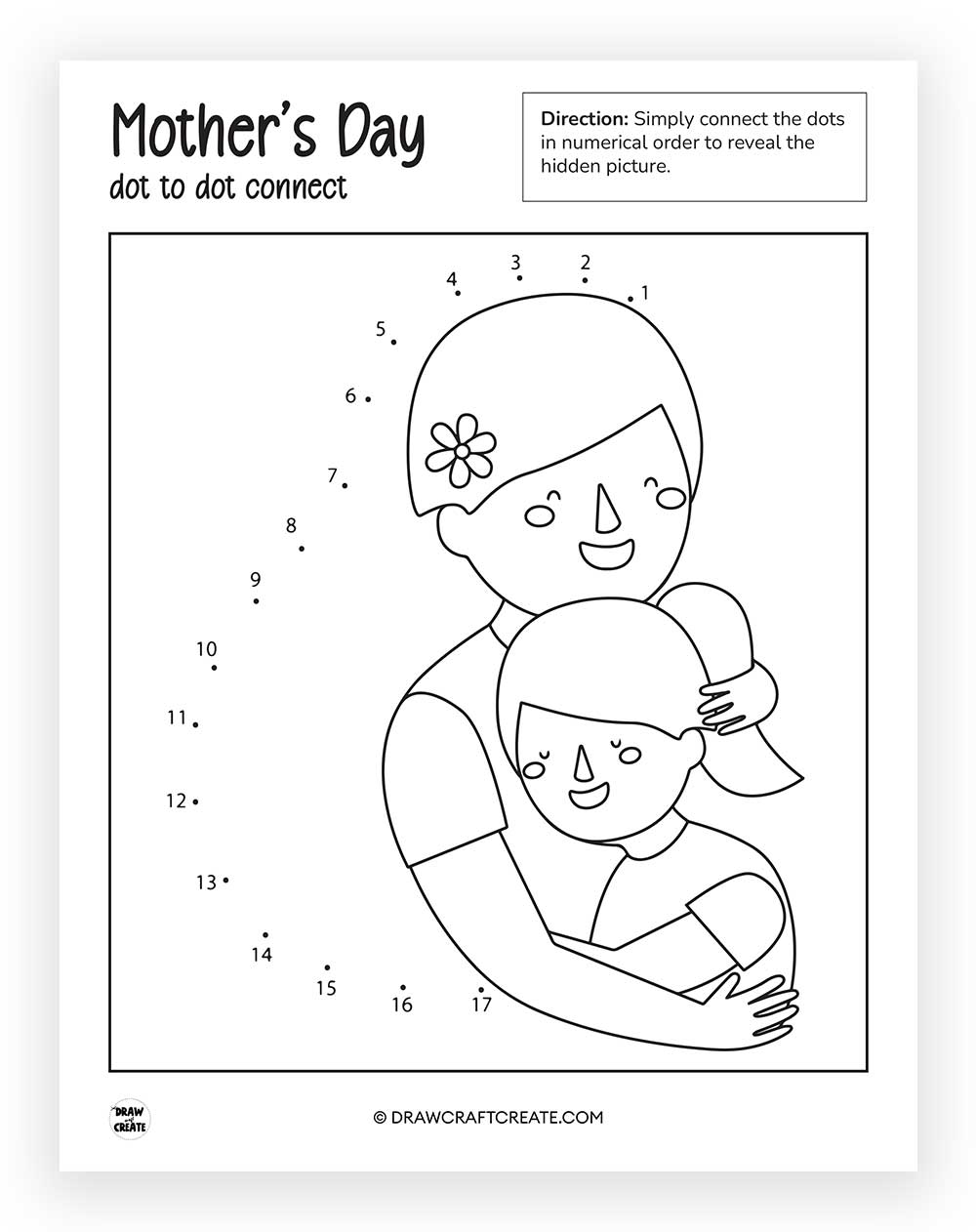 printable mothers day dot to dot