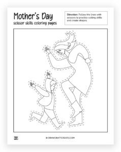 Free Printable Mother's Day Scissor Skills Coloring Pages - Draw Craft ...