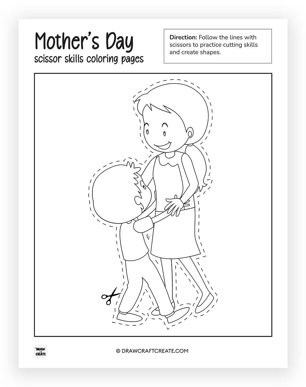 printable mothers day scissor skill
