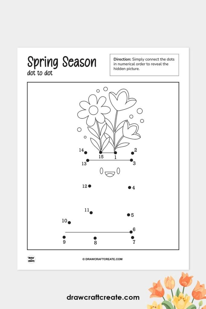 Free Printable Spring Dot To Dot Pages - Draw Craft Create