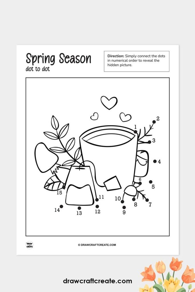 Free Printable Spring Dot To Dot Pages - Draw Craft Create