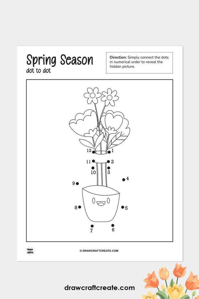 Free Printable Spring Dot To Dot Pages - Draw Craft Create