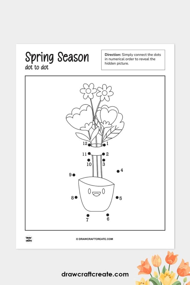 Free Printable Spring Dot To Dot Pages - Draw Craft Create