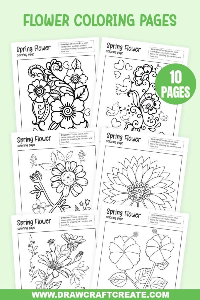 Free Printable Spring Dot Marker Coloring Pages - Draw Craft Create