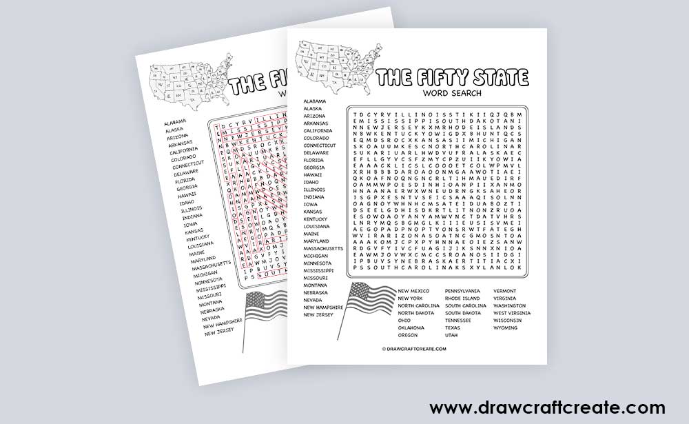 50 state word search answer