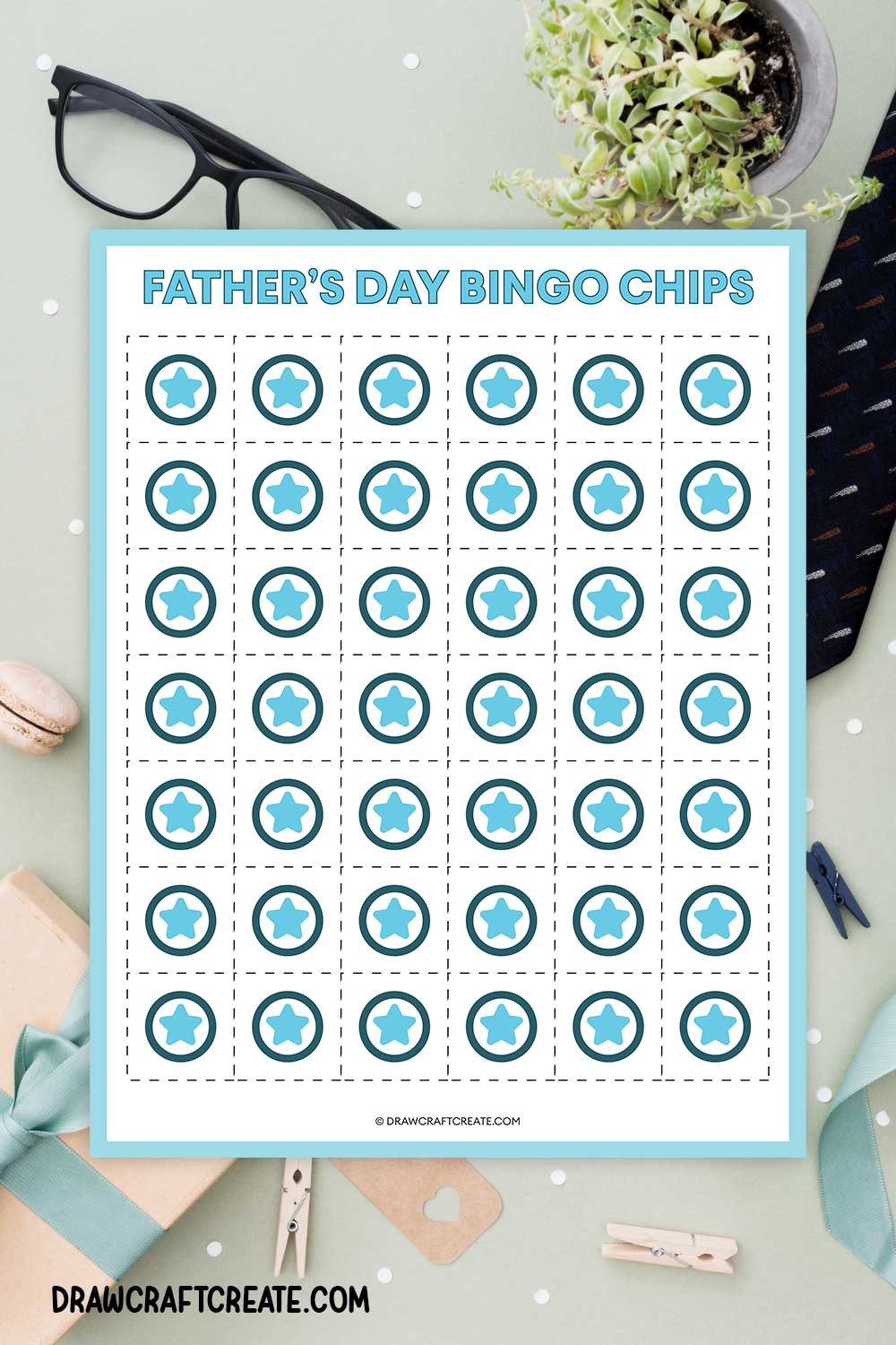 Father's Day Bingo Game Chips