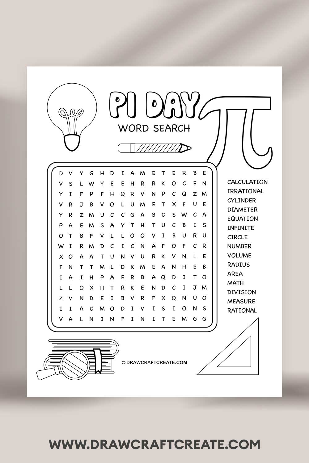 Pi Day Word Search