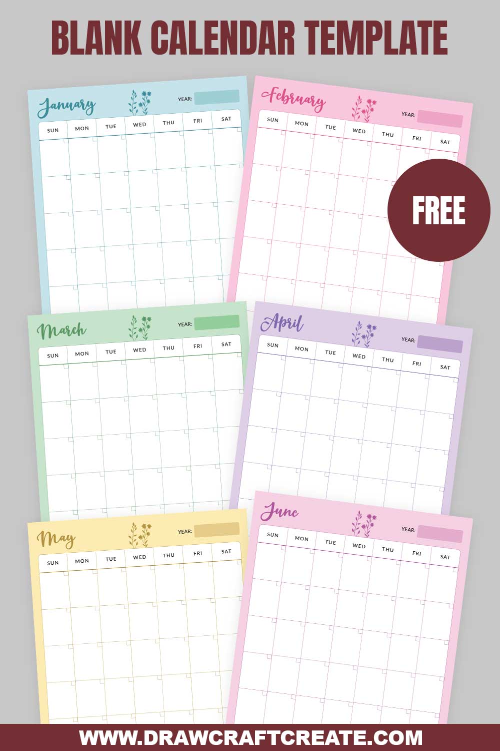 Printable Blank Calendar Template