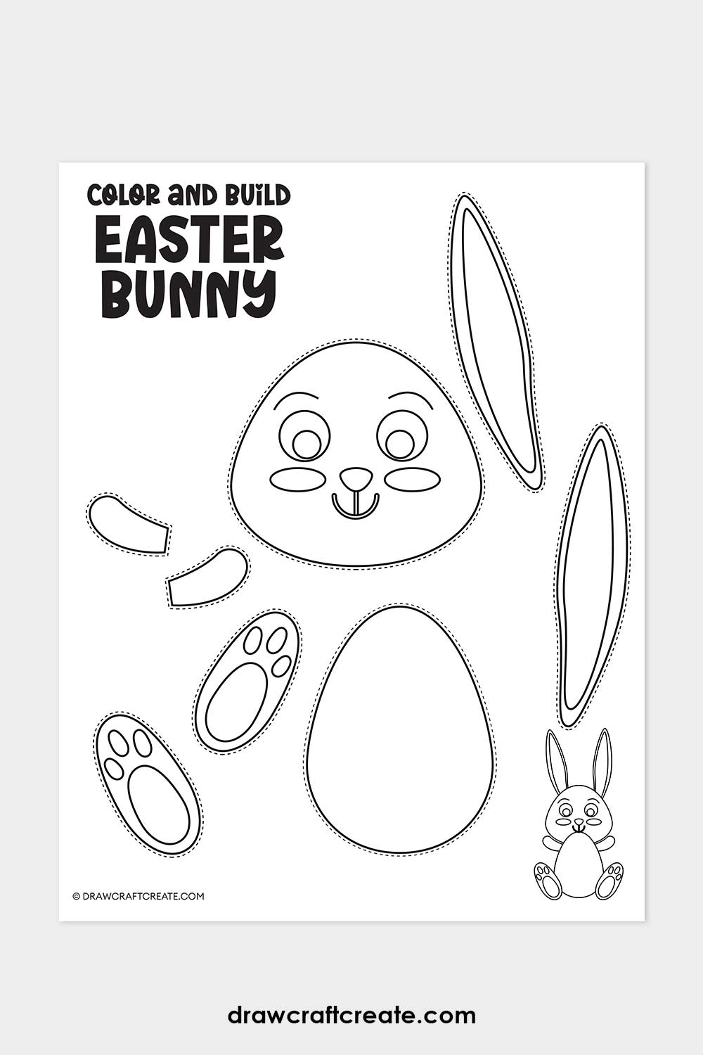 Printable Build a Bunny Craft