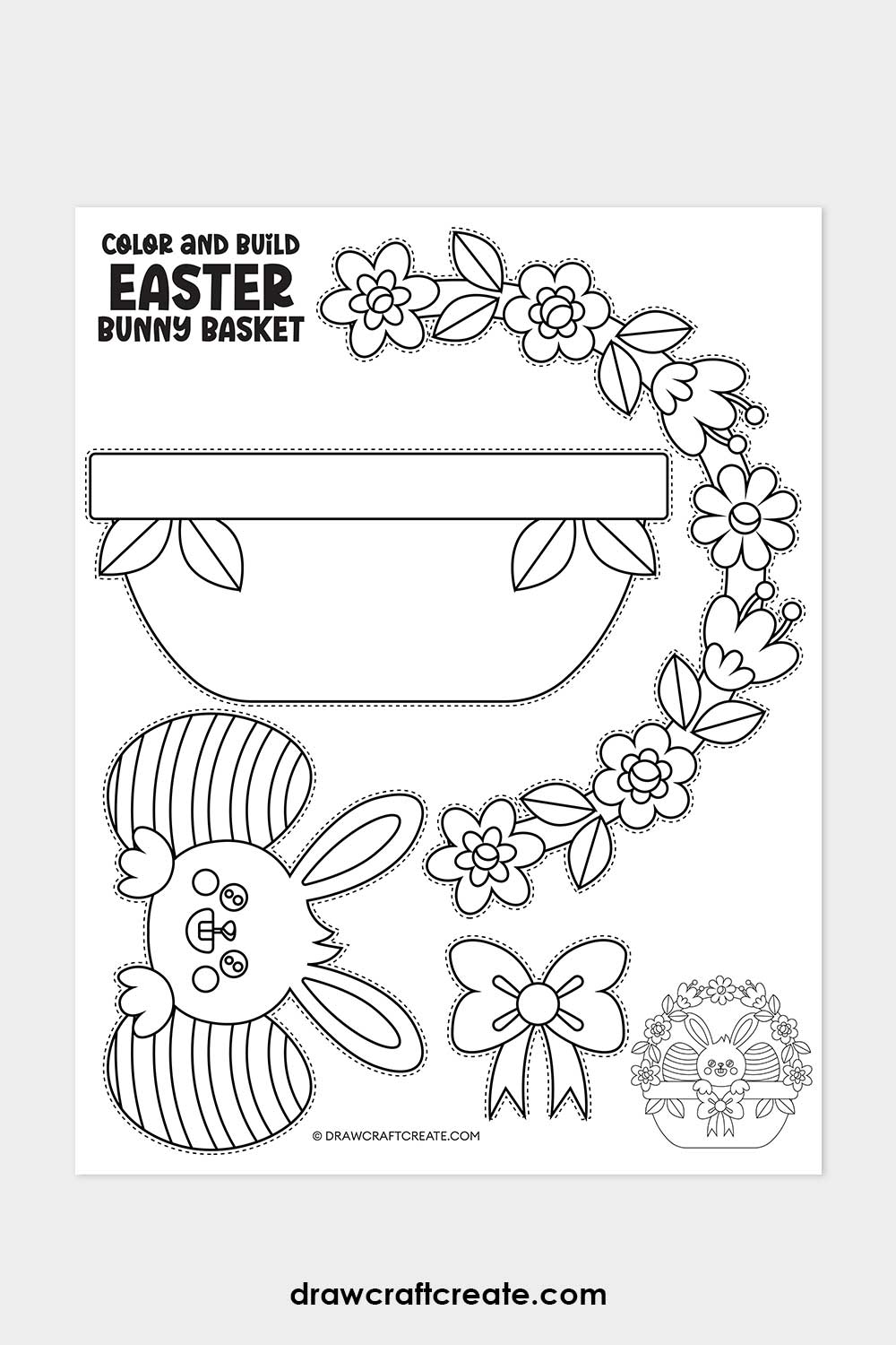 Printable Build a Easter Bunny Basket Craft