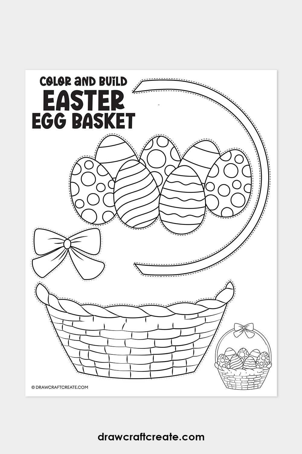 Printable Build a Easter Egg Basket Craft