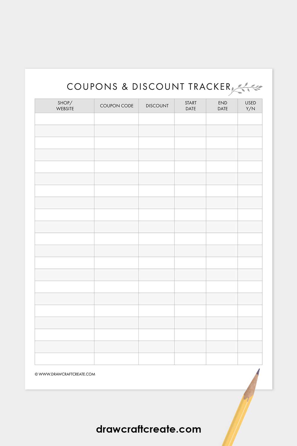 Printable Coupons and Discount Tracker