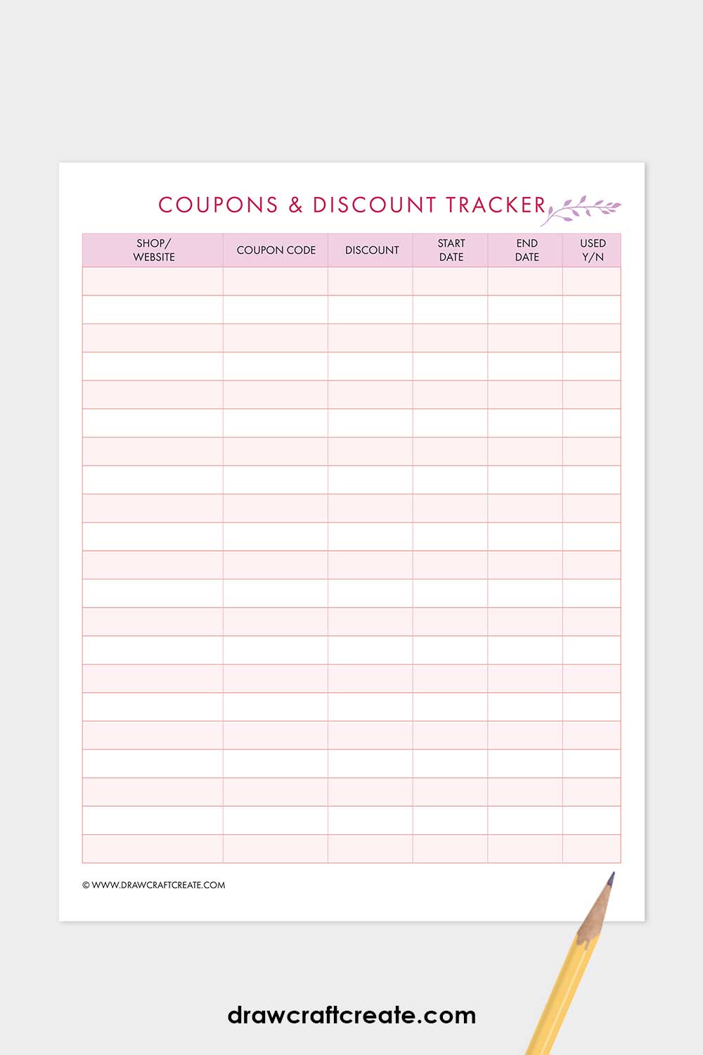 Printable Coupons and Discount Tracker