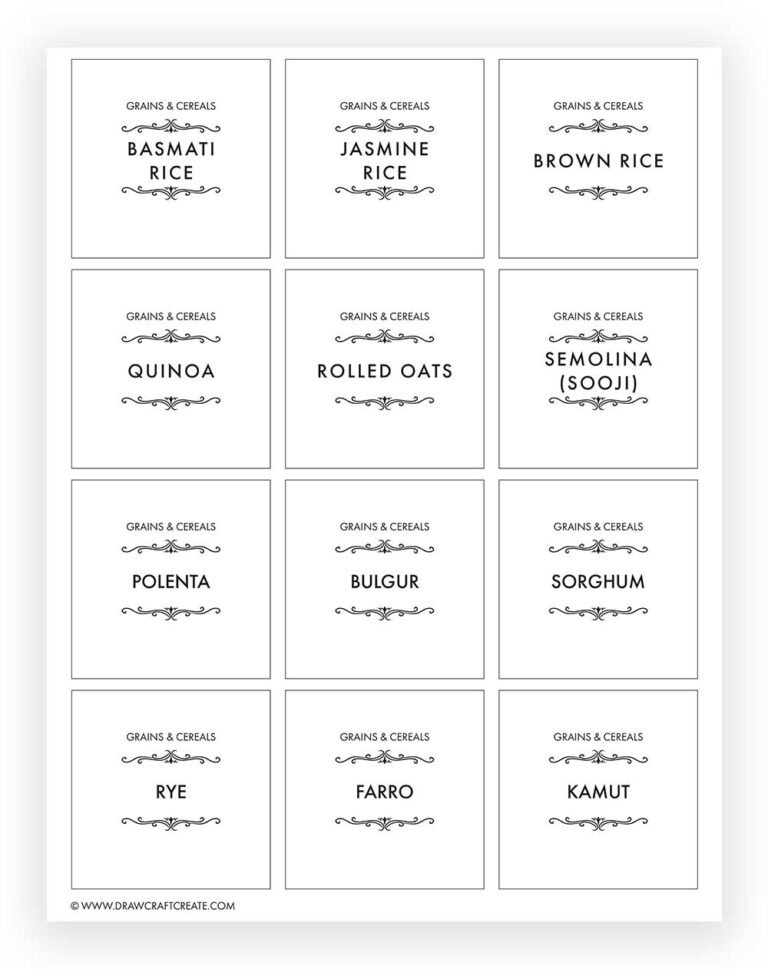 Download Printable Rice Labels Free Editable Printable Kitchen Pantry Labels - Draw Craft Create