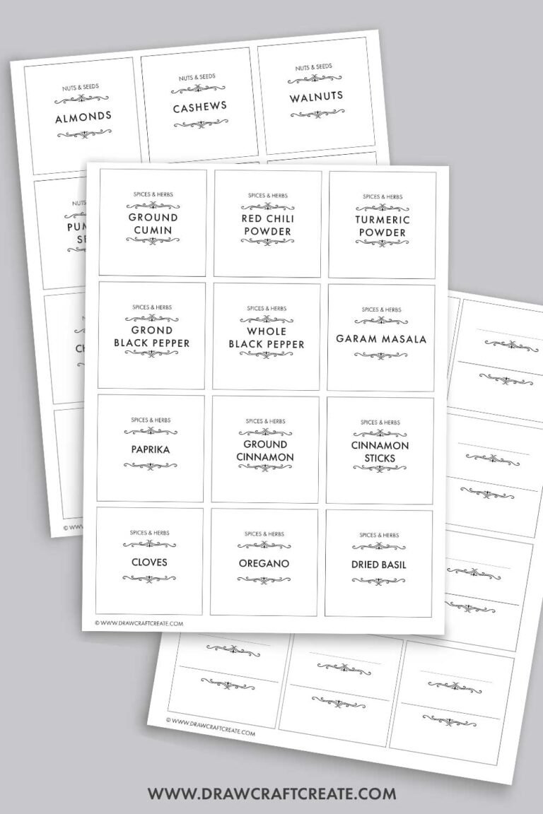 Free Editable Printable Kitchen Pantry Labels - Draw Craft Create